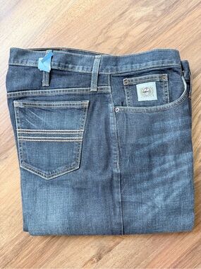 Cinch Men's Blue Straight Jeans with Contrast Stitching